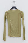 BASERANGE Ribbed cotton base layer top TTOL-RB-AU23 lime green
